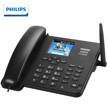 飞利浦 PHILIPS   普通电话机  CORD890 无线插卡座机录音电话机  黑色